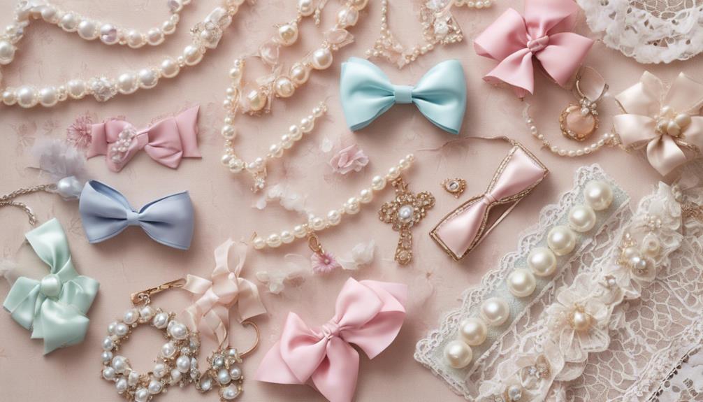 delicate bows and pearls